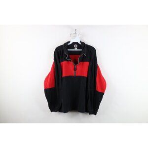 Vintage 90s Marlboro Mens Large Ribbed Knit Boxy Fit Half Zip Pullover Sweater